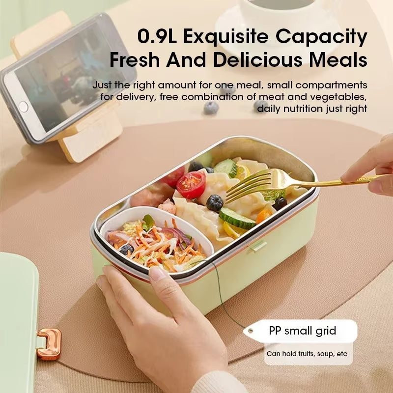 900ML Portable Electric Lunch Box - The Ultimate Food Warmer for Office Workers with Self-Heating and Heat Preservation Features