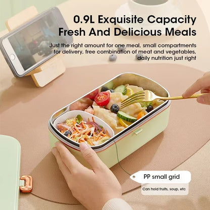 900ML Portable Electric Lunch Box - The Ultimate Food Warmer for Office Workers with Self-Heating and Heat Preservation Features